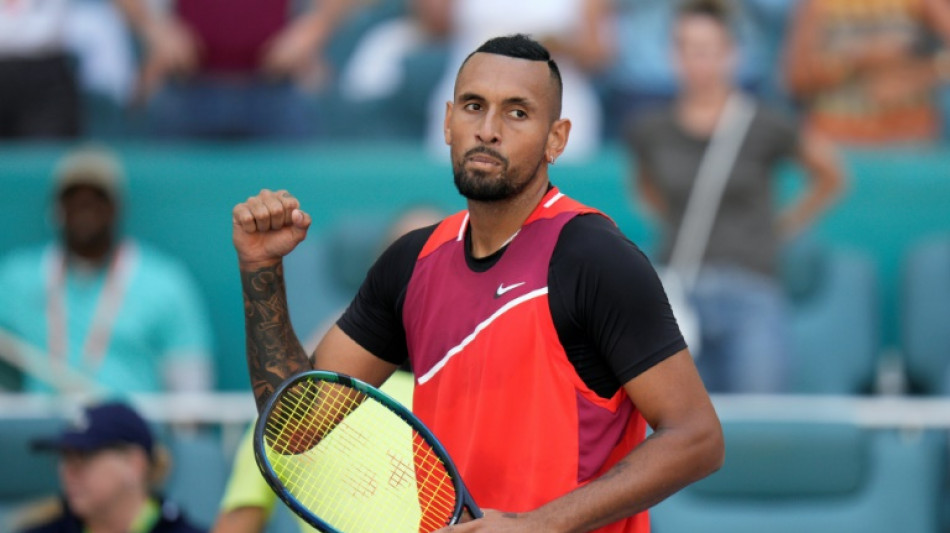 Tennis: Kyrgios continue d'impressionner &agrave; Miami, l'ado Fruhvirtova aussi