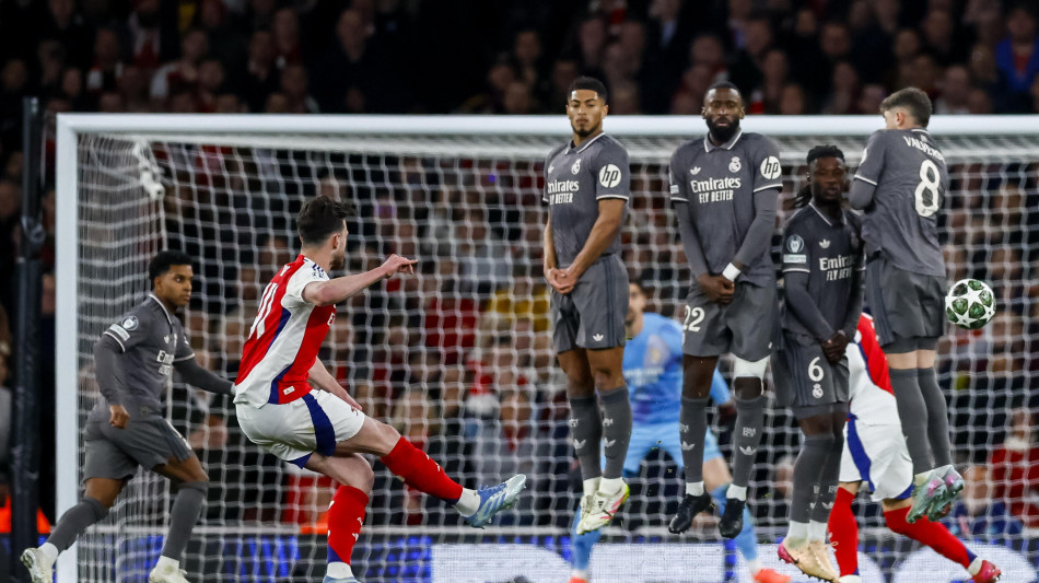 Champions: Rice non ci crede, 'finora mai segnato su punizione'