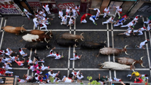 Los extranjeros vuelven a correr delante de los toros en la gran fiesta de San Ferm&iacute;n