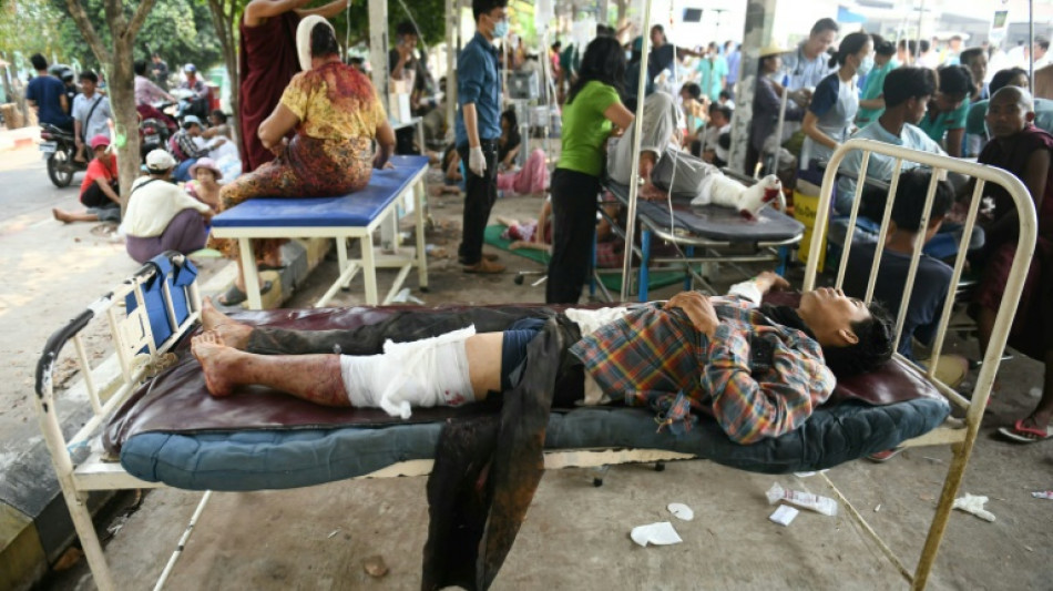 Lines of wounded at Myanmar hospital after powerful quake