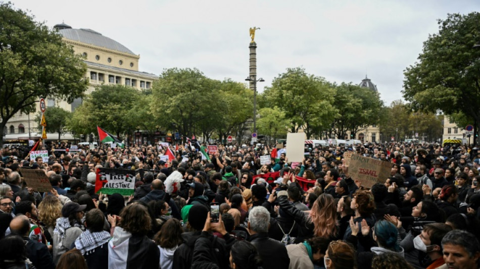 A Paris, des milliers de participants &agrave; un rassemblement pro-palestinien interdit